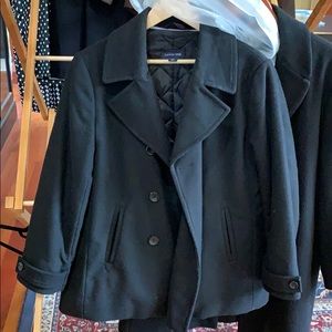 Black wool pea coat